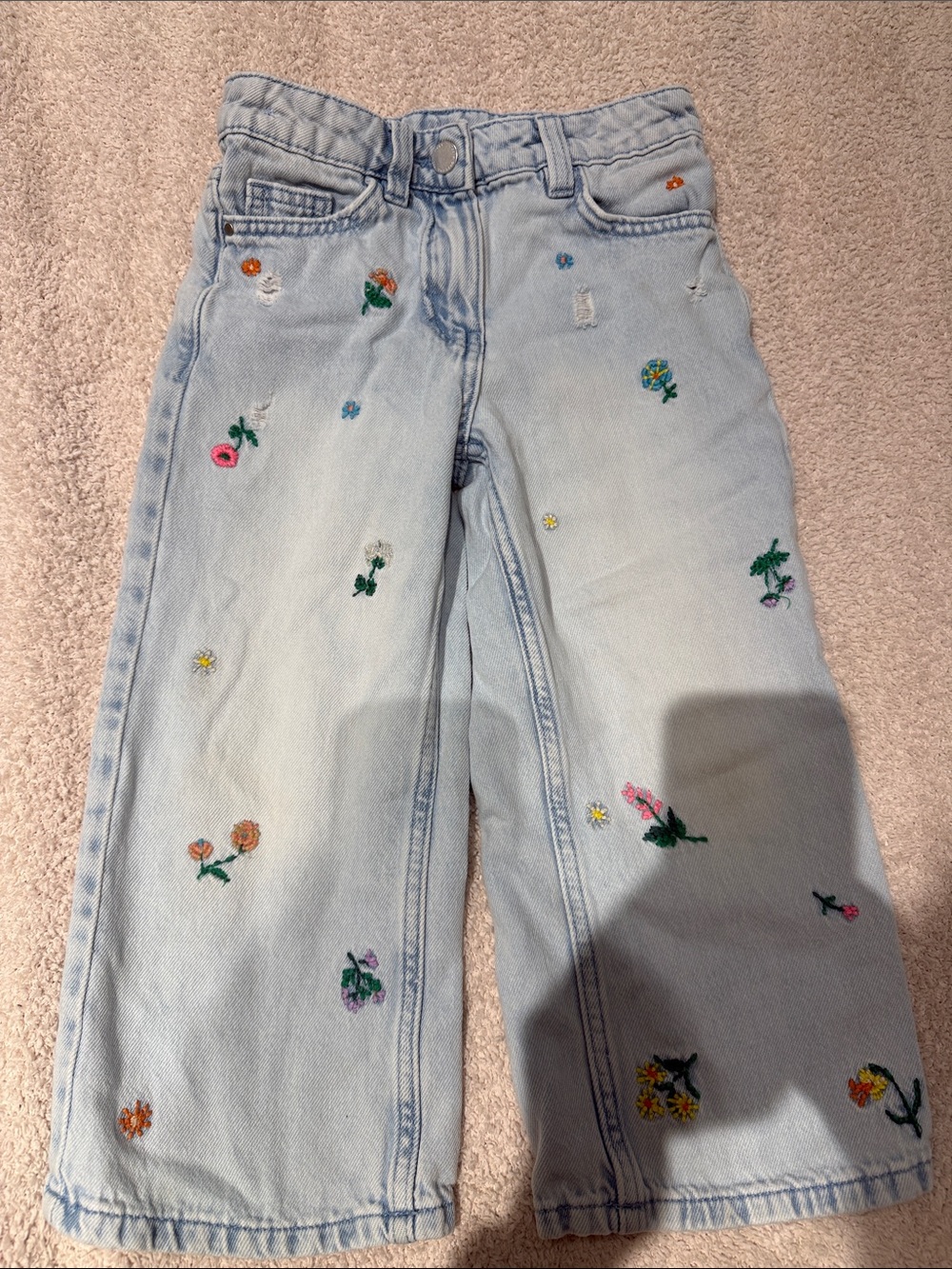 Light Blue Embroidered kids Jeans